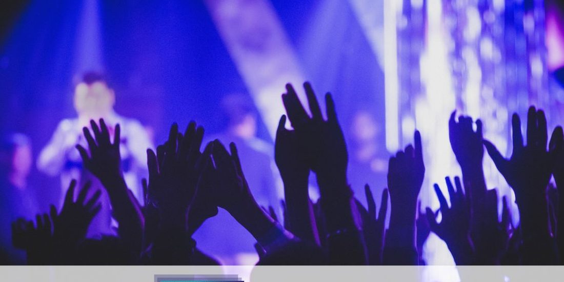 Congregation in front of an LED display in Los Angeles