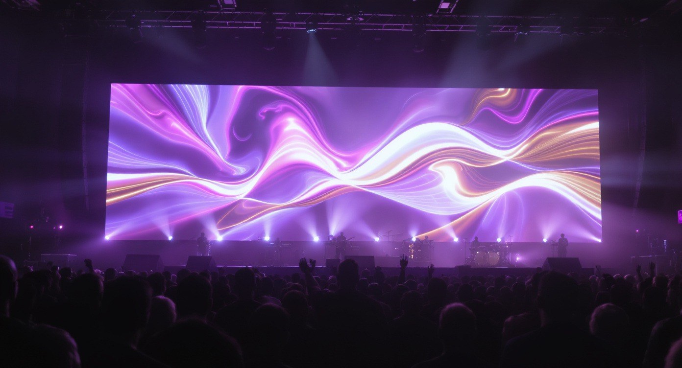 LED video wall lighting up a live audience in Los Angeles