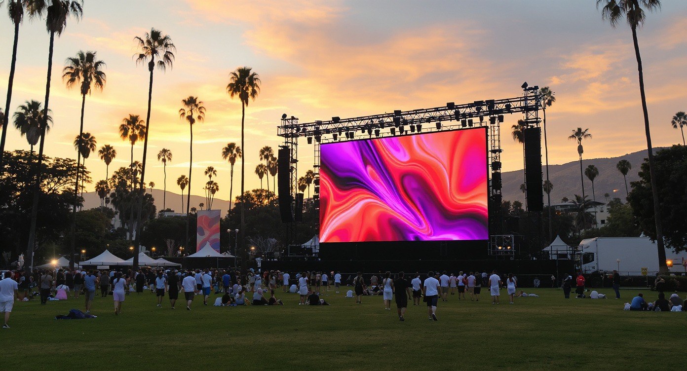 Large outdoor LED display on a Los Angeles building